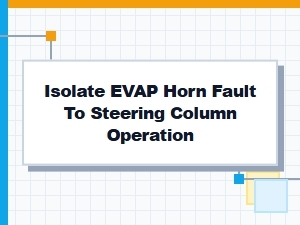 Testing Evap Horn Operation Through Steering Column Movement